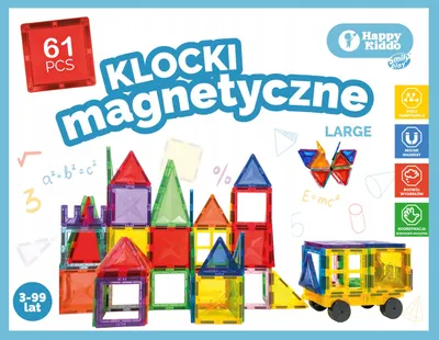 Zdjęcie produktu dla Magnetyczne klocki konstrukcyjne Smily Play 61 elementów