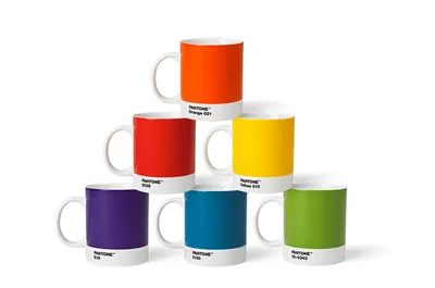 Produktbild von PANTONE Porzellan Becher Kaffeetassen Set 6 Tassen 375 ml 16654