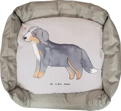 Produktbild von Mr. & Mrs. Panda Kuschelbett Berner Sennenhund Lebensretter - Grau Pastell - Geschenk, Vatertag, Ostern, Geburtstag, Valentinstag, Weihnachten, Hundekissen, Dürrbächler