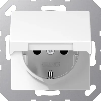 Immagine prodotto di Presa Jung SCHUKO, 16 A 250 V ~, coperchio ribaltabile, termoplastica, serie A, bianco alpino, 1 pz.