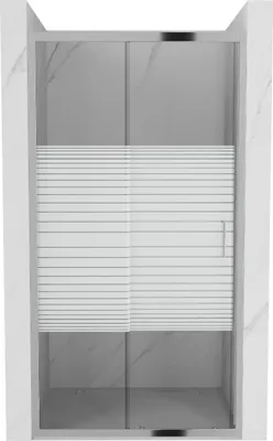 Produktbild von Mexen Apia ausziehbare Duschtür 90 cm, Streifen, chrom - 845-090-000-01-20