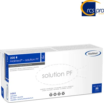 Produktbild von MAIMED solution PF Nitril mikrogeraute Fingerspitzen, Gr. S 1, 200 St., blau