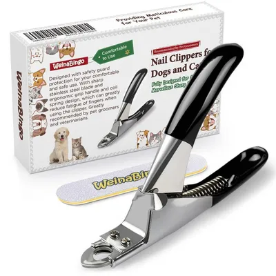 Produktbild von Krallenschere für Hunde und Katzen mit Nagelfeile, Edelstahl, Schwarz