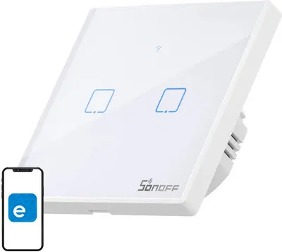 Image de Smart Switch WiFi + RF 433 Sonoff T2 EU TX (2-channel) updated