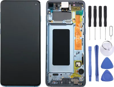 Produktbild von Samsung Display Full LCD Komplettset GH82-18850C Blau für Galaxy S10 G973F 6.1