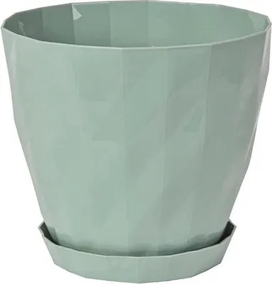 Zdjęcie produktu dla Sierpot Orchidee z podstawką, szałwiowo-miętowy, Ø 19 cm, bez BPA, trwały, odporny na promieniowanie UV, do ziół i roślin