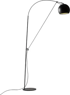 Zdjęcie produktu dla Metalowa lampa podłogowa Perenz, czarna, średnica 30 cm, regulowana wysokość 274 cm, żarówka 1xE27 maks. 60W nie jest dołączona.