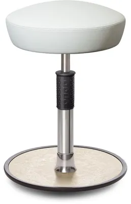 Produktbild von Sitz- Stehhocker Free Regular Hutsitz Boxmark Leder Weiß chrom /cremeweiß.