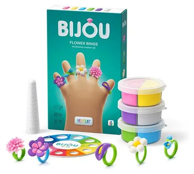 Produktbild von HEY CLAY Bijou Plastilin - Blumenringe