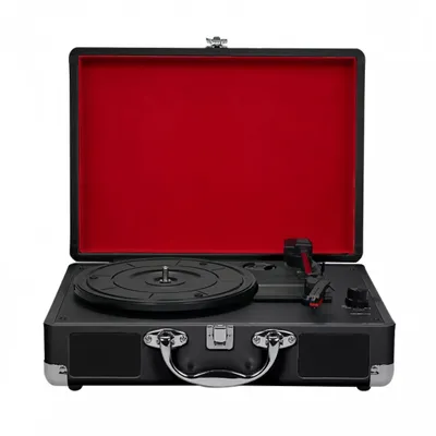 Produktbild von Retro Plattenspieler - Tragbarer Schallplattenspieler - Bluetooth - USB - SD-Karte - Aufnahmefunktion - Schwarz