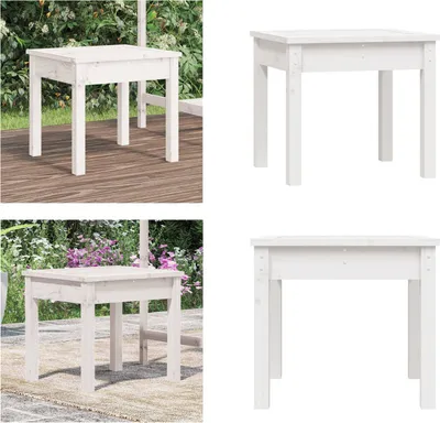 Obrázek produktu pro vidaXL Zahradní lavice bílá 50x44x45 cm z masivního borovicového dřeva - Zahradní lavice - Zahradní lavice - Venkovní lavice