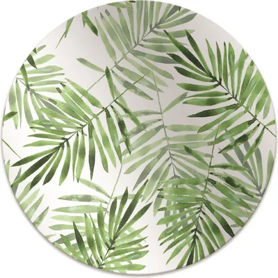 Produktbild von Rundmatte - Stuhlunterlage Bürostuhlunterlage - Rund Ø 100 cm - Bodenmatte - Fußmatte - Aquarellblätter