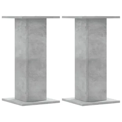 Image de vidaXL Support pour plantes 2 pcs. Gris béton 30x30x60 cm Bois composite