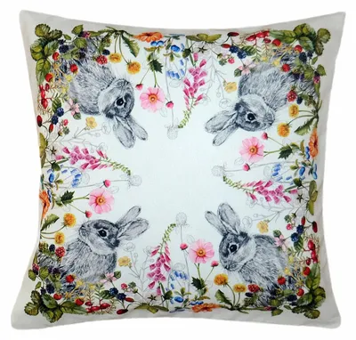 Produktbild von Kissenbezug 40 x 40 cm mit Druck Osterhase Wiese 40 x 40 cm Kissenhülle