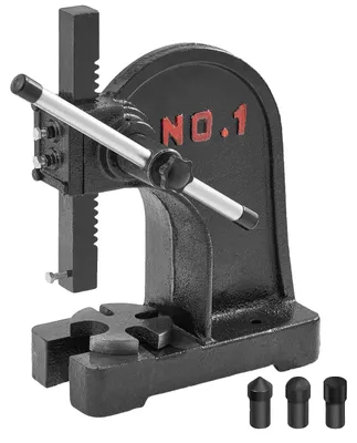 Obrázek produktu pro VEVOR trnový lis, 1 t ruční pákový lis, ruční trnový lis Přesný ruční lis, maximální výška 150 mm, ruční stolní děrovací lis z litiny, pro děrování, ohýbání, protahování, tváření
