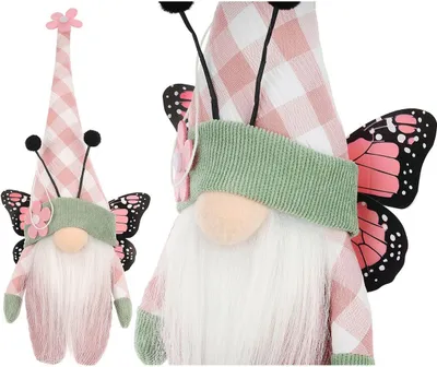 Obrázek produktu pro Dekorativní předmět skřítek jarní dekorace domácí růžový motýl 25cm