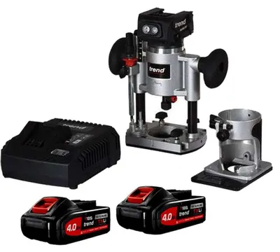 18V 8mm bürstenlose Oberfräse mit 2x4Ah Akku