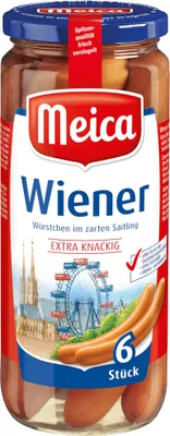 Image de Meica 6 saucisses de Vienne consistance tendre ATG 250g bocal 540g