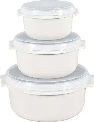 Produktbild von emsa MICRO FAMILY zestaw misek do mikrofalówki, 3-częściowy, biały