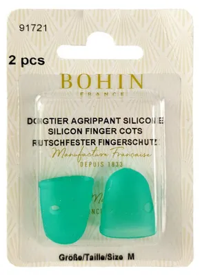 Gummi-Fingerhut grün, Größe M, 2 Stück – für Nähen & Quilten