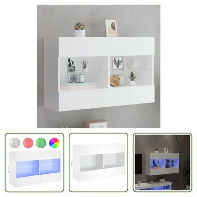 Produktbild von The Living Store TV-Wandschrank mit LED-Leuchten Weiß 98,5x30x60,5 cm