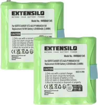 Produktbild von EXTENSILO 2x Akku kompatibel mit Motorola Talkabout T40, T80 Extreme, TLKR 3, TLKR 5, TLKR 6, XT, XTB Funkgerät, Walkie Talkie (800 mAh, 4,8 V, NiMH)