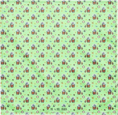 Produktbild von Mr. & Mrs. Panda Hundehalstuch Pinguin & Maus Wanderer M - Grün - Geschenk, Abenteuer, Halstuch, Dreieckstuch, Bandana Tuch, Schweißband, Wandern, Haarband