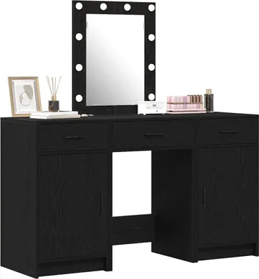 Immagine prodotto di vidaXL Tavolino da toilette con porta nero 50 x 41 x 135 cm materiale a base di legno