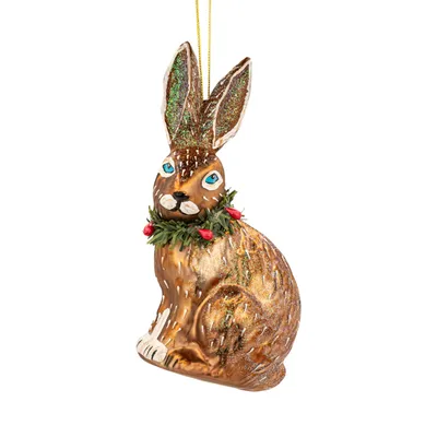 Produktbild von Hase mit Weihnachtskranz Weihnachtskugel - Sass & Belle
