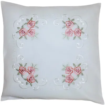Immagine prodotto di Copricuscino MARGIT 40 x 40 cm ricamo delicato di rose Decorazione primaverile