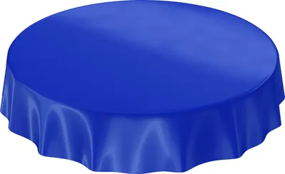 Produktbild von Tischdecke Wachstuch PVC abwaschbar Einfarbig Blau Rund 120cm Schnittkante