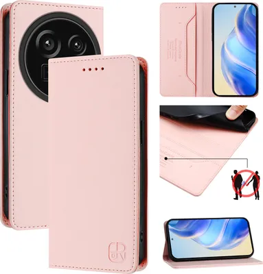 Produktbild von Lederhülle für Sharp Aquos R9 Pro /SH-54E Hülle Flip Brieftasche Kartenfächern Ständer Schutzhülle Pink