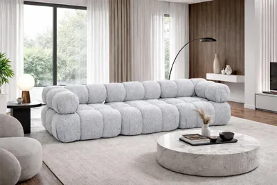 Produktbild von Kaiser Möbel Couch, 3-Sitzer Sofa modular, Bouclé-Stoff Abriamo, Hellgrau, Selia