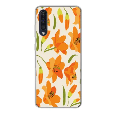 Produktbild von MuchoWow® Handyhülle Schutzhülle Hülle für Samsung Galaxy A50 Blumen - Lilie - Muster Silikon Softcase Handy Hülle - Mobiltelefonhülle