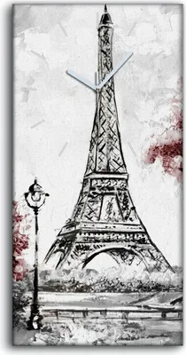 Produktbild von Dekor Leinwand Uhr Wandbilder 30x60 Straße Ansicht von Paris Landschaft - weiße Hände
