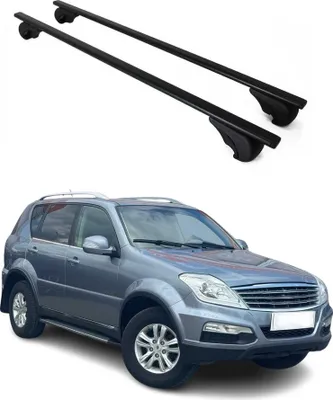 Produktbild von Dachträger Grundtäger für SsangYong Rexton 2001-2017 75kg Metall Schwarz 2 tlg