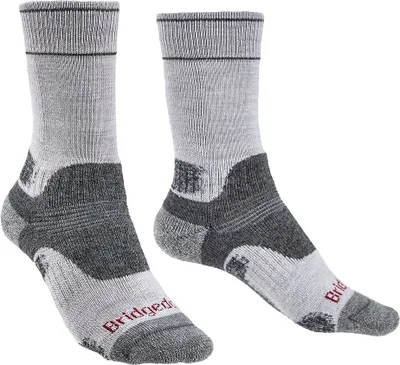 Imagen del producto de Calcetines de lana merino de rendimiento, modelo "Midweight", color gris, para mujer, tallas EU 41-43