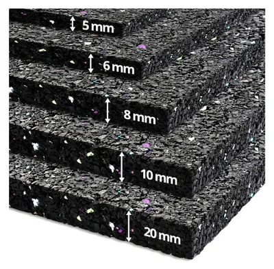 Produktbild von Anti-Vibrationsmatte für Waschmaschinen - Schallschutzmatte aus dickem Gummi, schall- und stoßdämpfend, Dicke: 5 mm; 125 x 200 cm