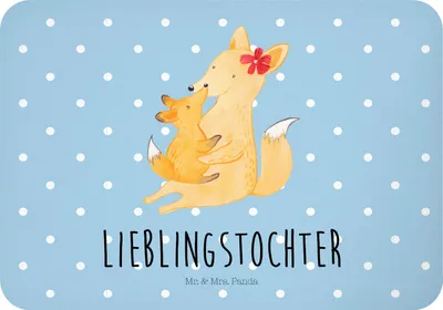 Produktbild von Mr. & Mrs. Panda magnet Fuchs Mama - Blau Pastell - Geschenk, haftmagnet, whiteboardmagnet, Muttertag, wandmagnet, Kühlschrankmagnet, Mami, Schoß, Notizhalter, Umarmen