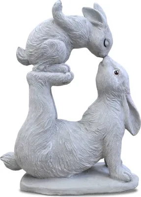 Image de pierre massive I lapins maman et enfant