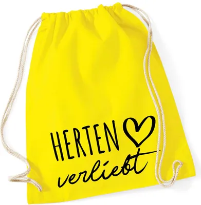 Produktbild von Huuraa Turnbeutel Herten verliebt 12 Liter Yellow Baumwolle Rucksack Geschenkidee