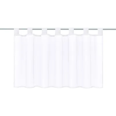 Produktbild von Scheibengardine Bistrogardine Cafehausgardine für Vitragestange oder Klemmstange - Stoff Voile Uni transparente Gardine Stores Breite 60 x 30 cm Höhe - Farbe weiß