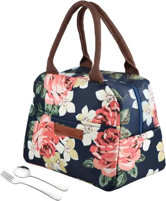 Produktbild von Lunchpaket mit isolierter Kühltasche für Camping, Arbeit und Schule – kleine Lunch-Tasche für Frauen und Studenten