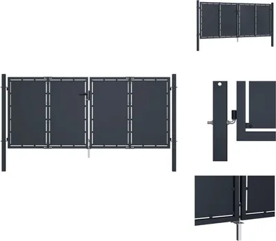 Produktbild von vidaXL Gartentor Stahl 300 x 125 cm Anthrazit -  Gartentore