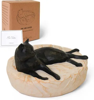 Obrázok produktu pre Figúrka mačky z živice, čierna, dekorácia do obývačky, 15 cm