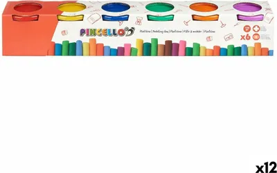 Obrázek produktu pro Sada štětců na plastelínu 504 žlutá modrá červená červená zelená fialová oranžová (12 kusů)