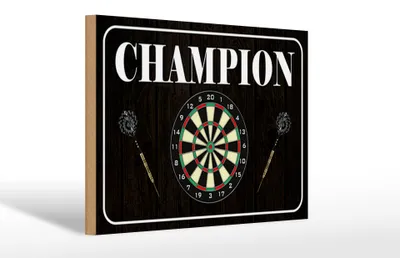 Produktbild von Holzschild Darts Champion, 30x20 cm, Holzschilder Spruch Sport Hobby