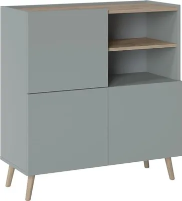 Image de Commode moderne à trois portes avec niches ouvertes pour le salon Skandi