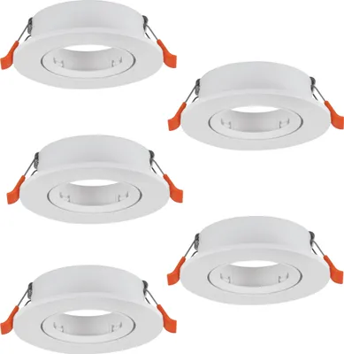 Produktbild von EGLO 5er Set Einbaustrahler Barranco, Spot Deckenleuchte schwenkbar, runder Einbauspot ohne Leuchtmittel, Deckenstrahler, GU10 , Ø 9 cm