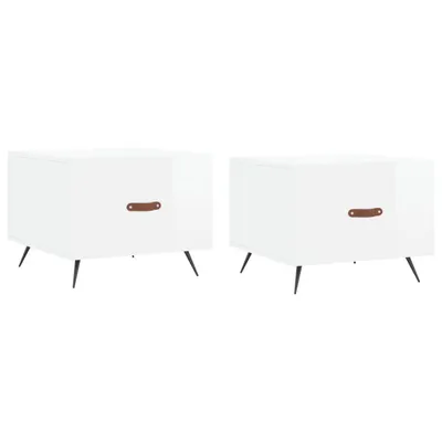 Produktbild von Couchtische 2 Stk. Hochglanz-Weiß 50x50x40 cm Holzwerkstoff